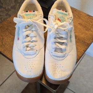 Reebok White Sneakers with Gum Soles
